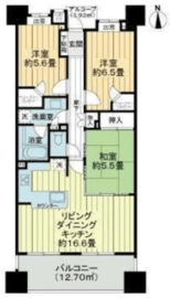 ライオンズマンション馬込マークヒルズ 6階 間取り図