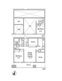 プラザタワー勝どき 4006 間取り図