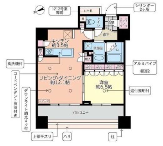 ザ・スカイクルーズタワー 12階 間取り図