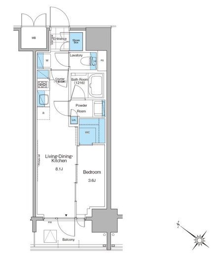 ルフォンプログレ西大井プレミア 1204 間取り図