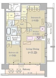 ジオ四谷荒木町 7階 間取り図