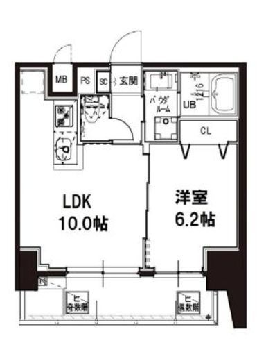 メゾンドアーク南大井 5階 間取り図