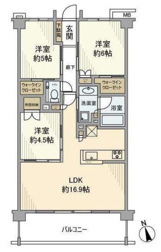 エクセレントシティ日吉本町ガーデン 1階 間取り図