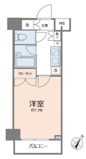パレステュディオ新宿パークサイド 7階 間取り図