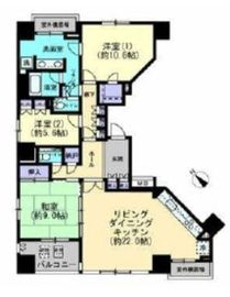 グローリオ蘆花公園 9階 間取り図