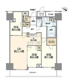 ブランズ横浜 7階 間取り図