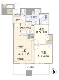 武蔵野タワーズスカイゲートタワー 9階 間取り図