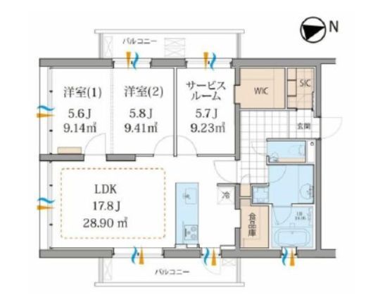 プレスタンテ中葛西 201 間取り図