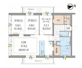 プレスタンテ中葛西 201 間取り図