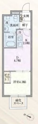 グローリオシェルト志村坂上 302 間取り図