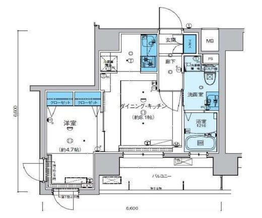 リヴシティ横濱新川町弐番館 8階 間取り図