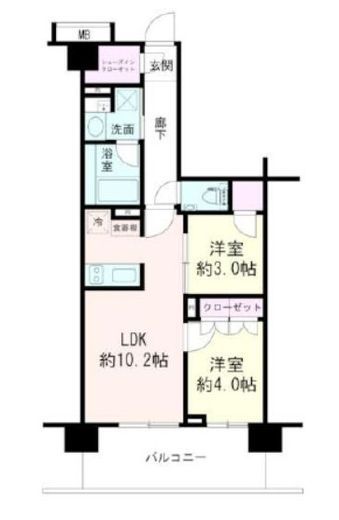 パレステージ茅ヶ崎Ⅱ 6階 間取り図
