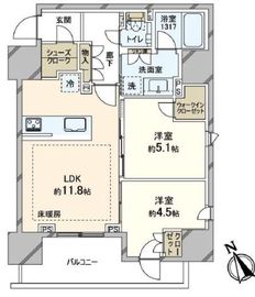 プラウド五反田 13階 間取り図