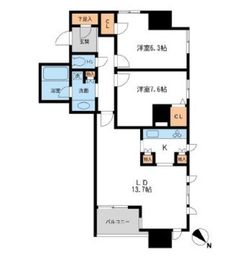 メトロタワー山下町 1401 間取り図