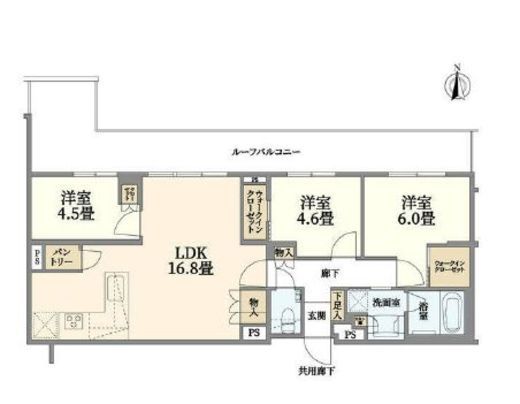 ピアース等々力レジデンス 3階 間取り図