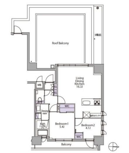イプセ目黒駒場 701 間取り図