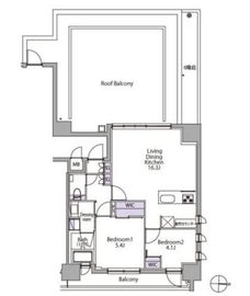 イプセ目黒駒場 701 間取り図