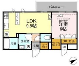 ロイジェントパークス西馬込 408 間取り図