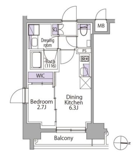 イプセ目黒駒場 505 間取り図