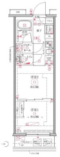 クレイシアIDZ川崎 2階 間取り図