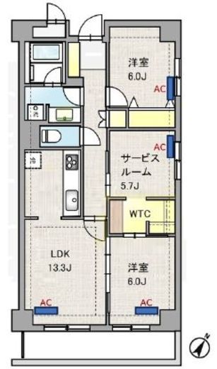 東雪谷マンション 5階 間取り図