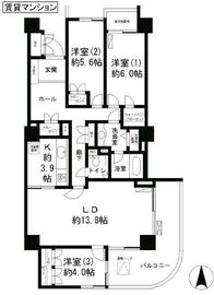 西早稲田南ウイング 8階 間取り図