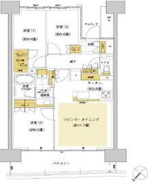 HARUMI FLAG SUN VILLAGE (晴海フラッグ サンヴィレッジ) 13階 間取り図