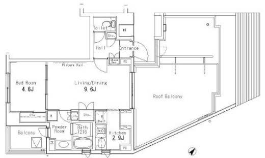 パークアクシス六本木檜町公園 601 間取り図