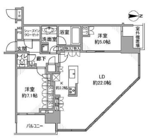 THE TOYOSU TOWER 16階 間取り図