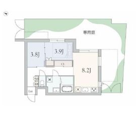 グランデュオ代々木3 (GranDuo YoyogiⅢ) 102 間取り図