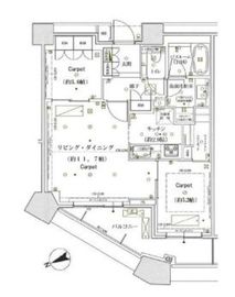 中目黒アトラスタワー 38階 間取り図