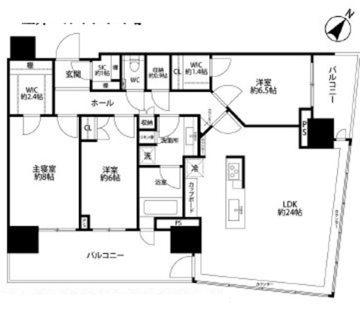 パークタワー勝どきミッド/サウス 10階 間取り図