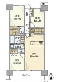 ガーデンクロス東京王子 7階 間取り図