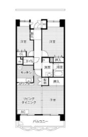 ビレッジハウス潮見タワー 1-1007 間取り図