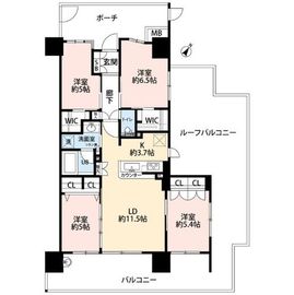 オークプレイス豊洲 7階 間取り図