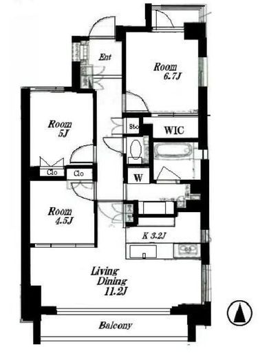 ブランズ弦巻二丁目 2階 間取り図