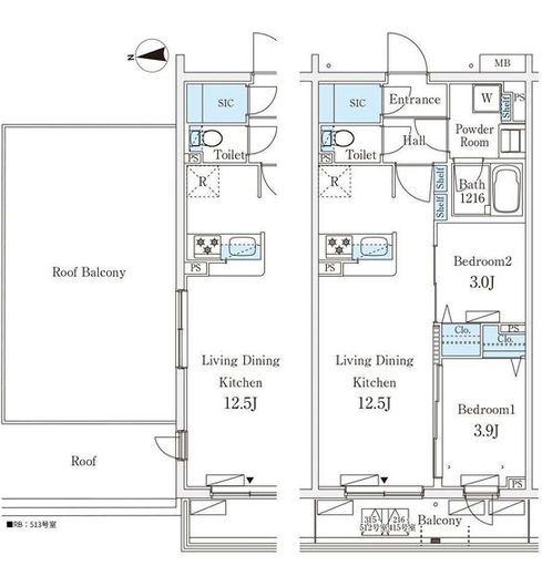 テラス杉並方南町 513 間取り図