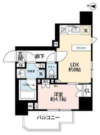 オープンレジデンシア四谷舟町 8階 間取り図
