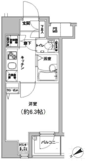 ドルチェ日本橋キャナルシティー 5階 間取り図