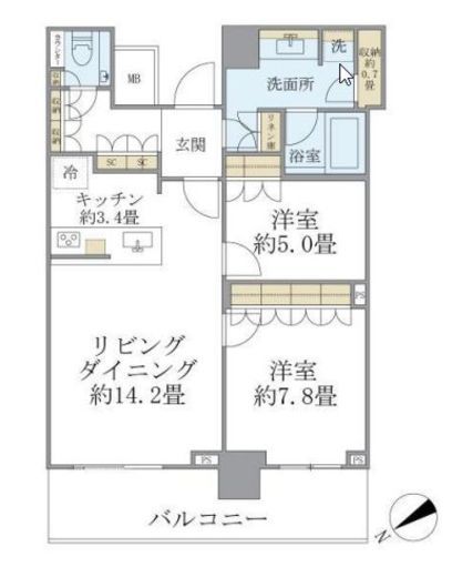 ザ・タワー横浜北仲 9階 間取り図