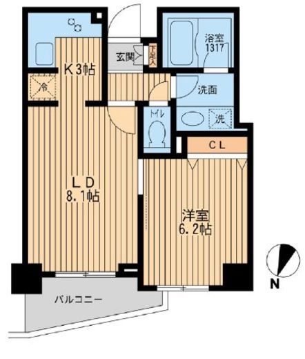 クリオ上野毛ラ・モード 307 間取り図