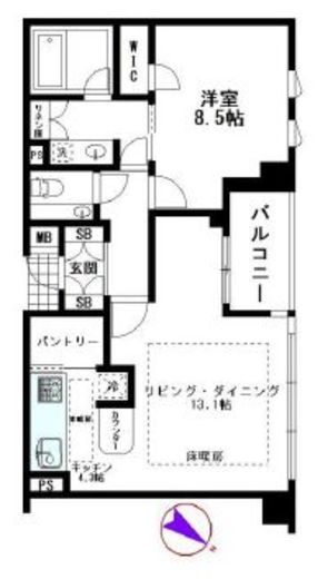 松濤アパートメント 3階 間取り図