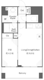 リーガルタワー神保町 2階 間取り図