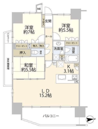 レーベンリヴァーレ町田ルージアタワー 8階 間取り図