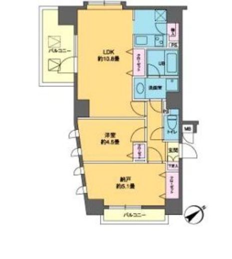 カスタリア北上野 801 間取り図