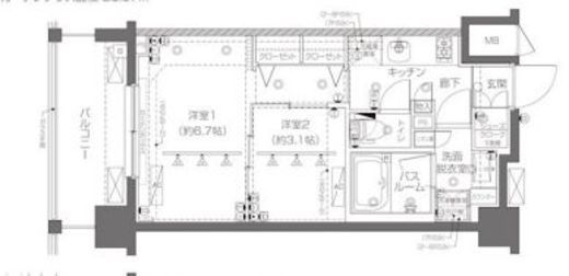 ZOOM新宿西落合 2階 間取り図