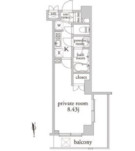 アーベイン早稲田 401 間取り図