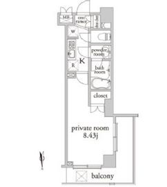 アーベイン早稲田 401 間取り図