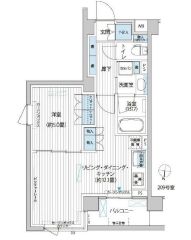 カスタリア目黒平町 201 間取り図