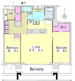 コスモポリス品川 37階 間取り図